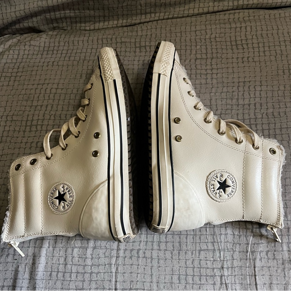 Converse Chuck Taylor All Star Hi Rise Boot w/ Shearling Lining - Parchment